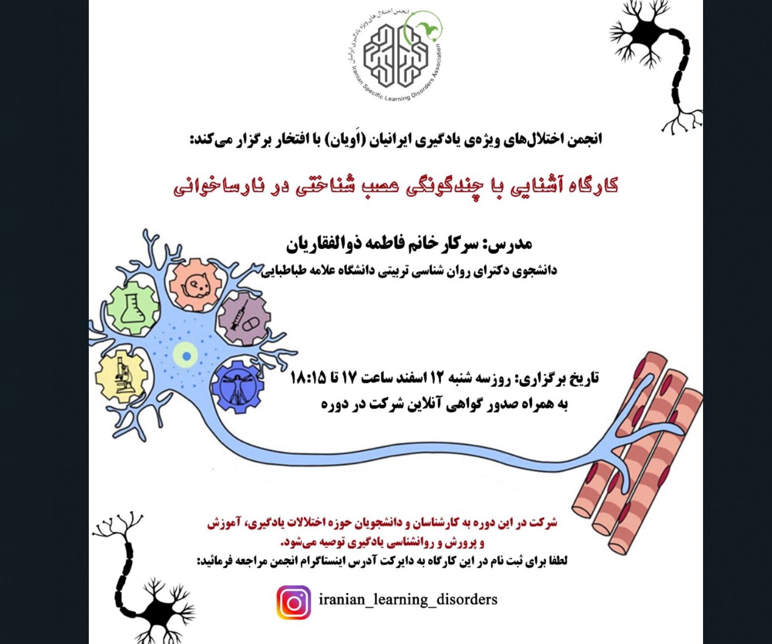 کارگاه آشنایی با چندگونگی عصب شناختی در نارساخوانی